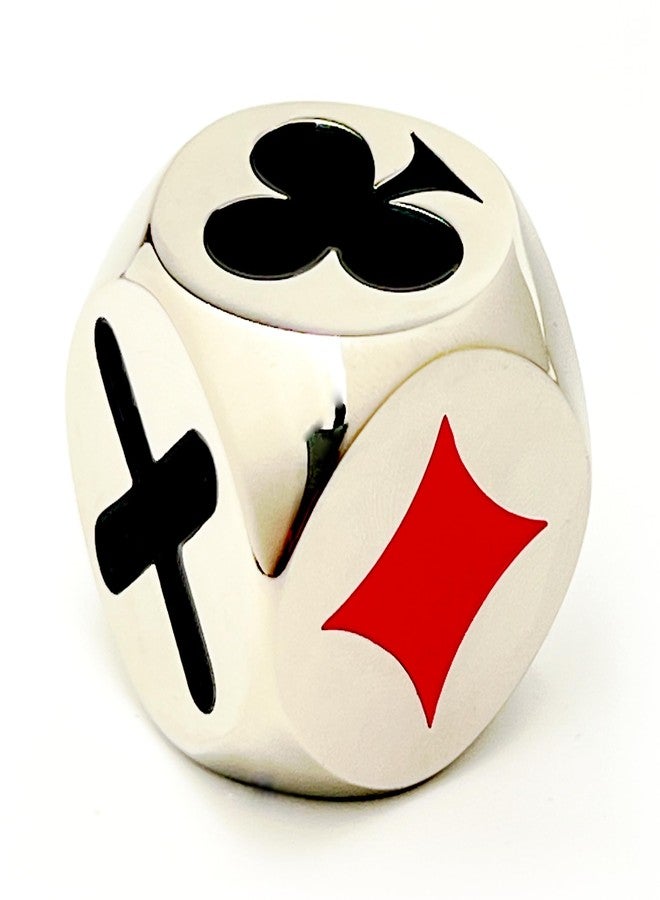 Luck Lab علامة/مؤشر ترامب المميز من لاك لاب - للاستخدام مع ألعاب يوكر، وبينوكل، وبريدج، وغيرها - يأتي مع حقيبة تخزين مخملية سوداء. (فضي) - Image 2